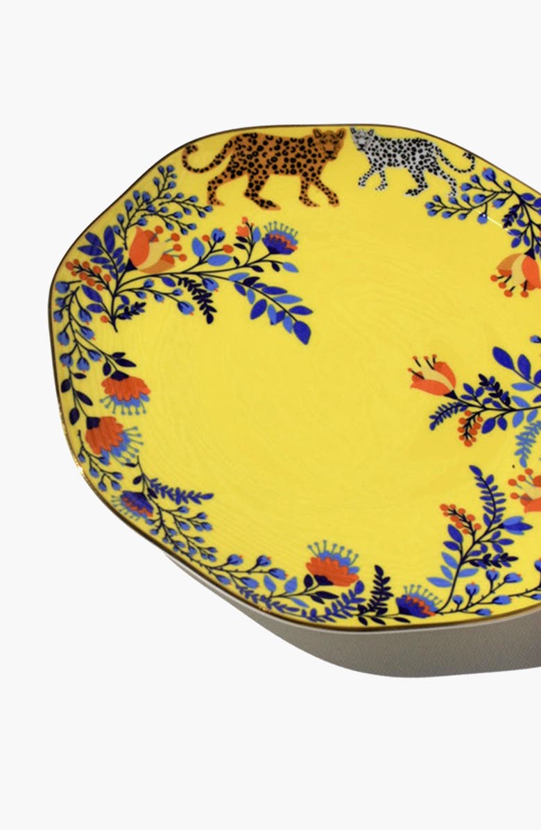 Jessie Zhao New York Amazon Rainforest Bone China Salad Plate In Yellow, Alternate, color, Yellow