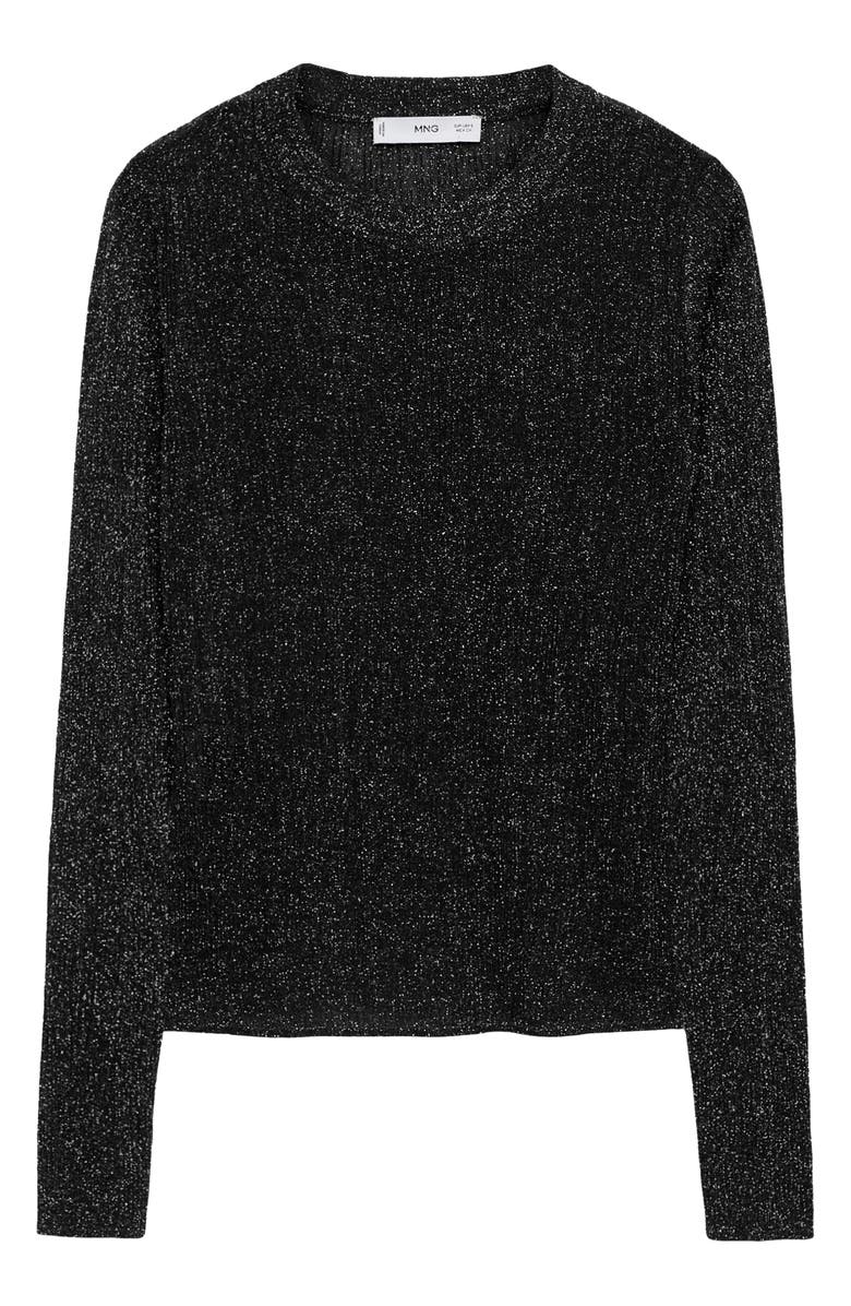 MANGO Metallic Knit Sweater, Alternate, color, 