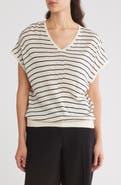 Adrianna Papell Stripe Vertical Rib Sweater