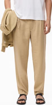 MANGO Pleated Straight Fit Pants