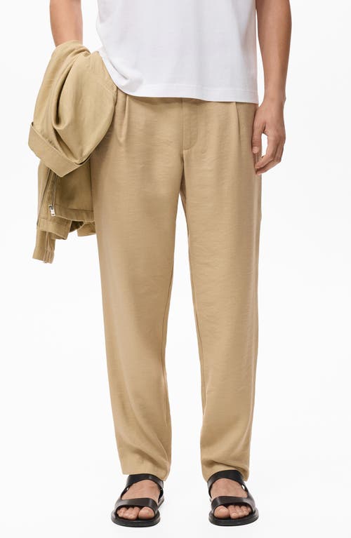 Mango Pleated Straight Fit Pants In Brown