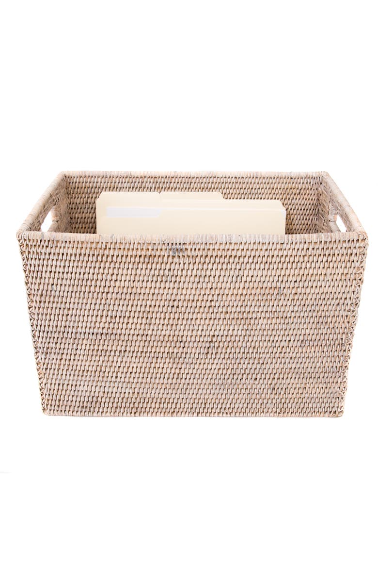 Artifacts Rattan Storage Box - Legal File, Alternate, color, White Wash