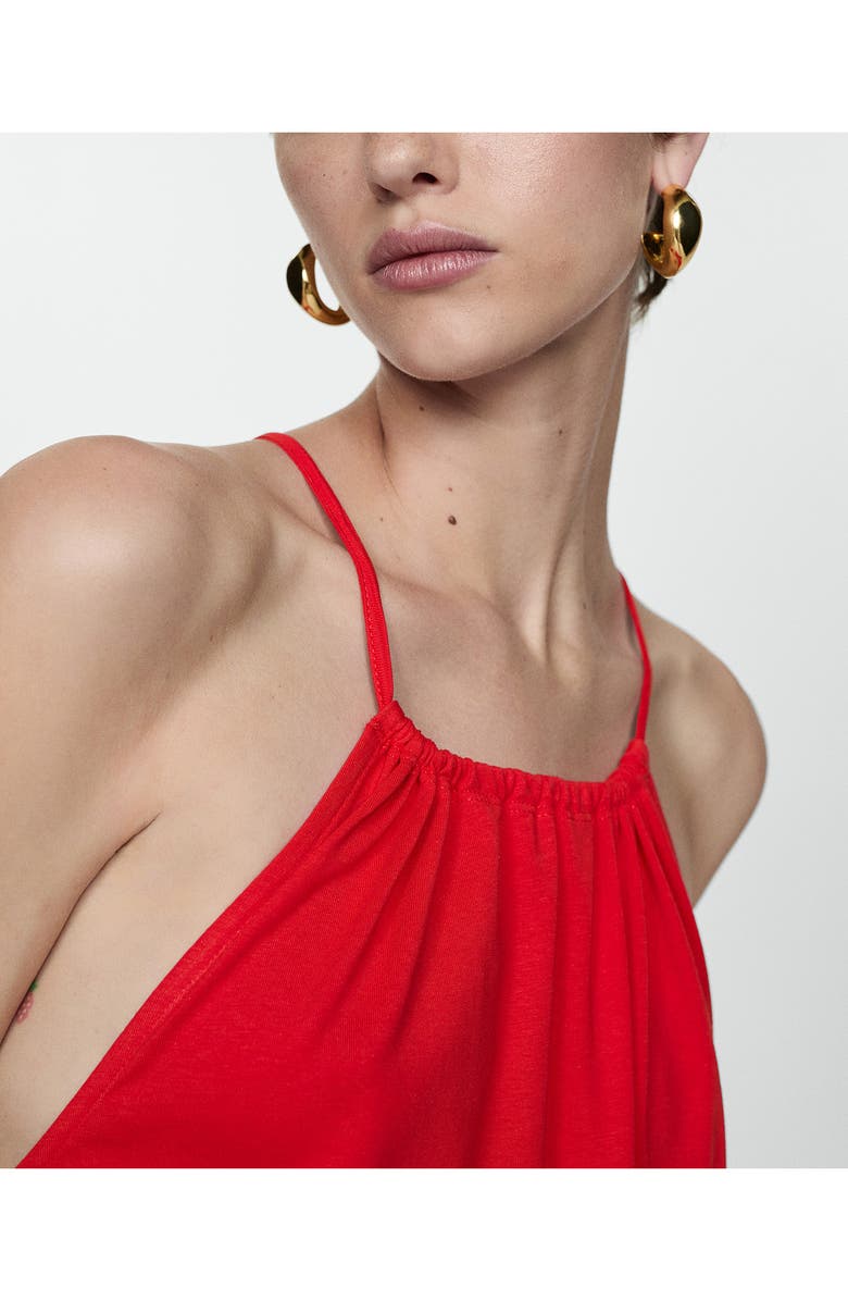 MANGO Tiered Ruffle Cotton Maxi Dress, Alternate, color, Red