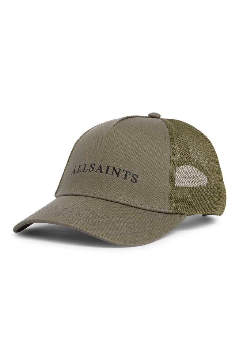 Logo Trucker Hat, Main, color, LODEN GREEN