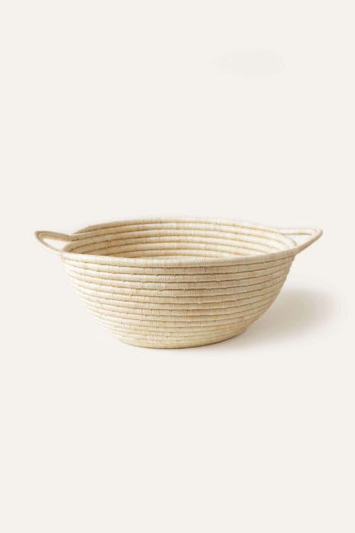 Indego Africa Natural Raffia Double Handle Bowl