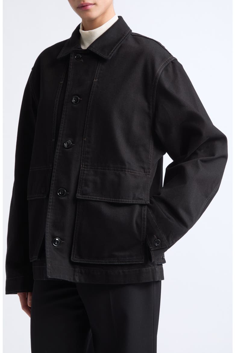Boxy Denim Jacket, Alternate, color, BLACK