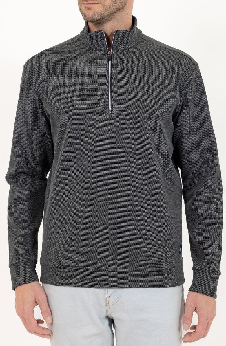 PINO BY PINOPORTE Casual Quarter Zip Pullover Sweater, Main, color, Charcoal