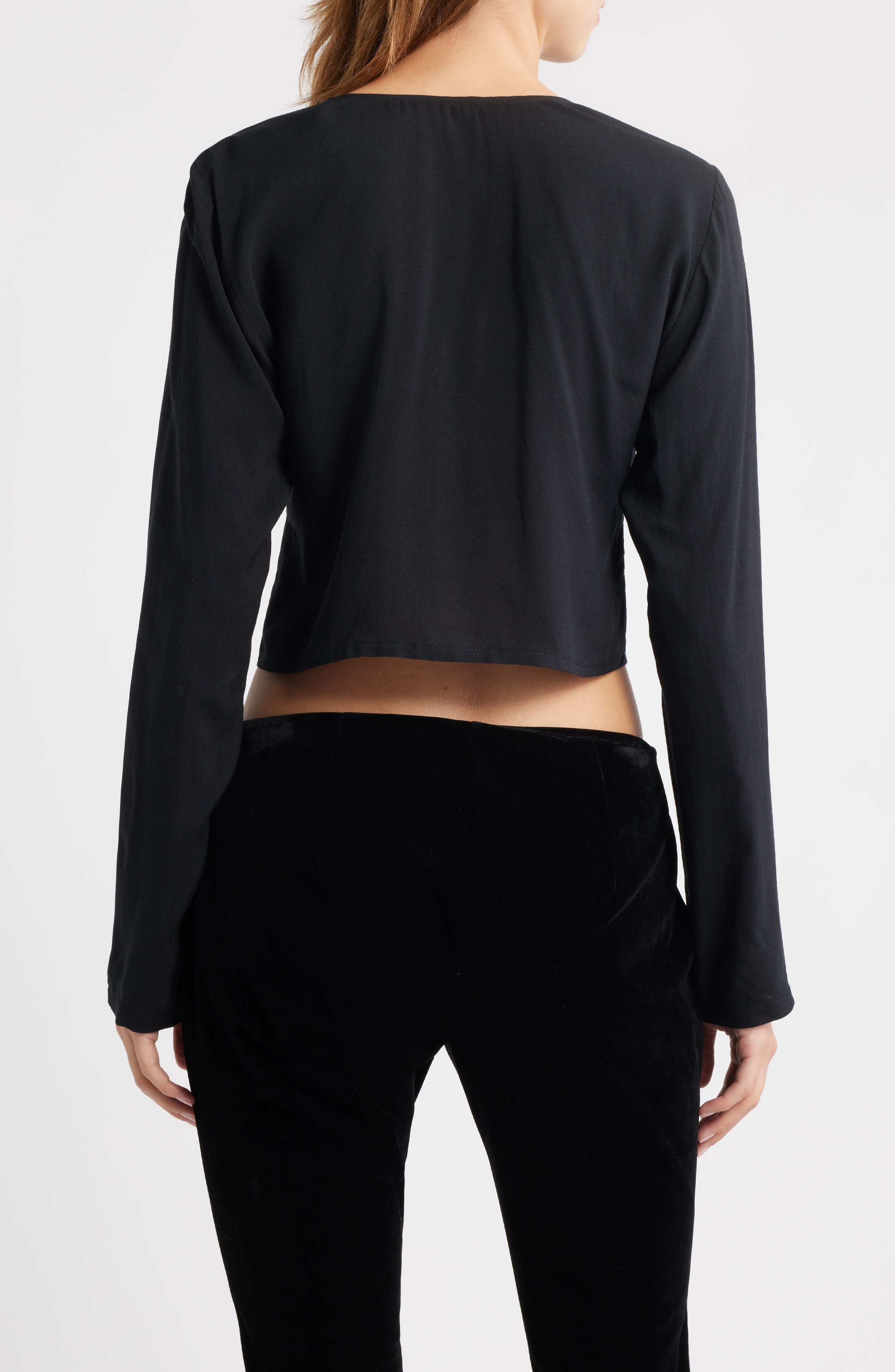 The Camille Lace Inset Tie Front Top - image 2