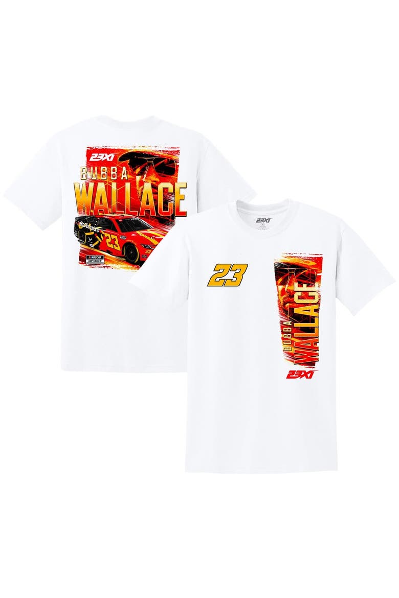 Men's 23XI Racing White Bubba Wallace McDonald's Car T-Shirt, Main, color, White