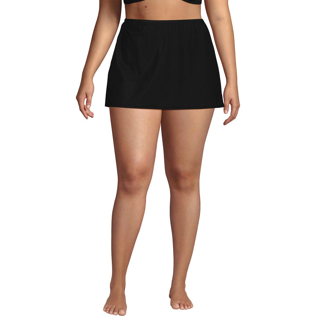 Shop Lands' End Plus Size Slender Suit Swim Skirt In Black