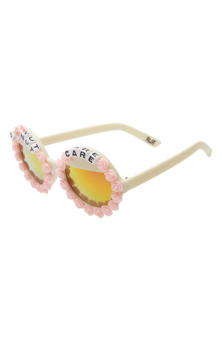 Rad + Refined Donut Care Round Sunglasses, Alternate, color, Pink/ Orange Mirrored