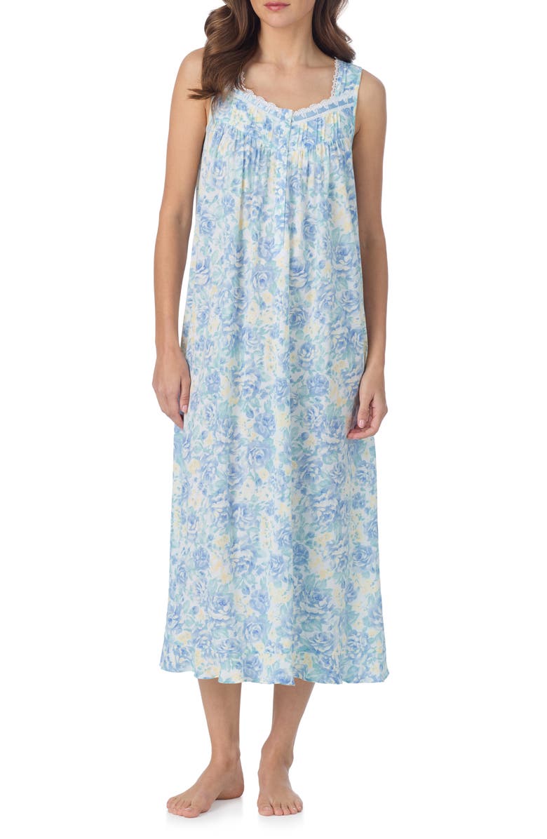 Eileen West Floral Knit Ballet Nightgown, Main, color,