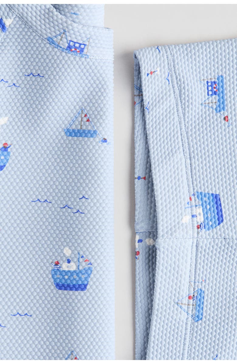 H&M Upf 50 Swim Set, Alternate, color, Light Blue/Boats