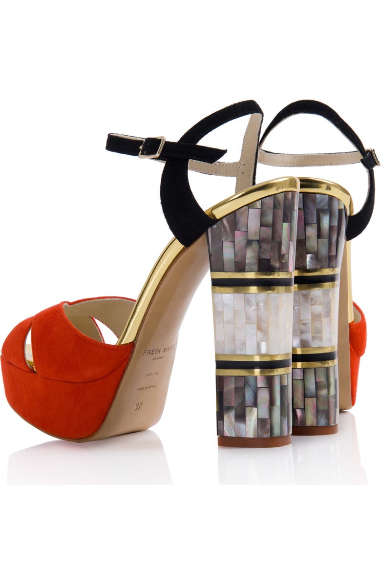 Freya Rose Suki Ankle Strap Pearl Heel Sandal, Alternate, color, Red
