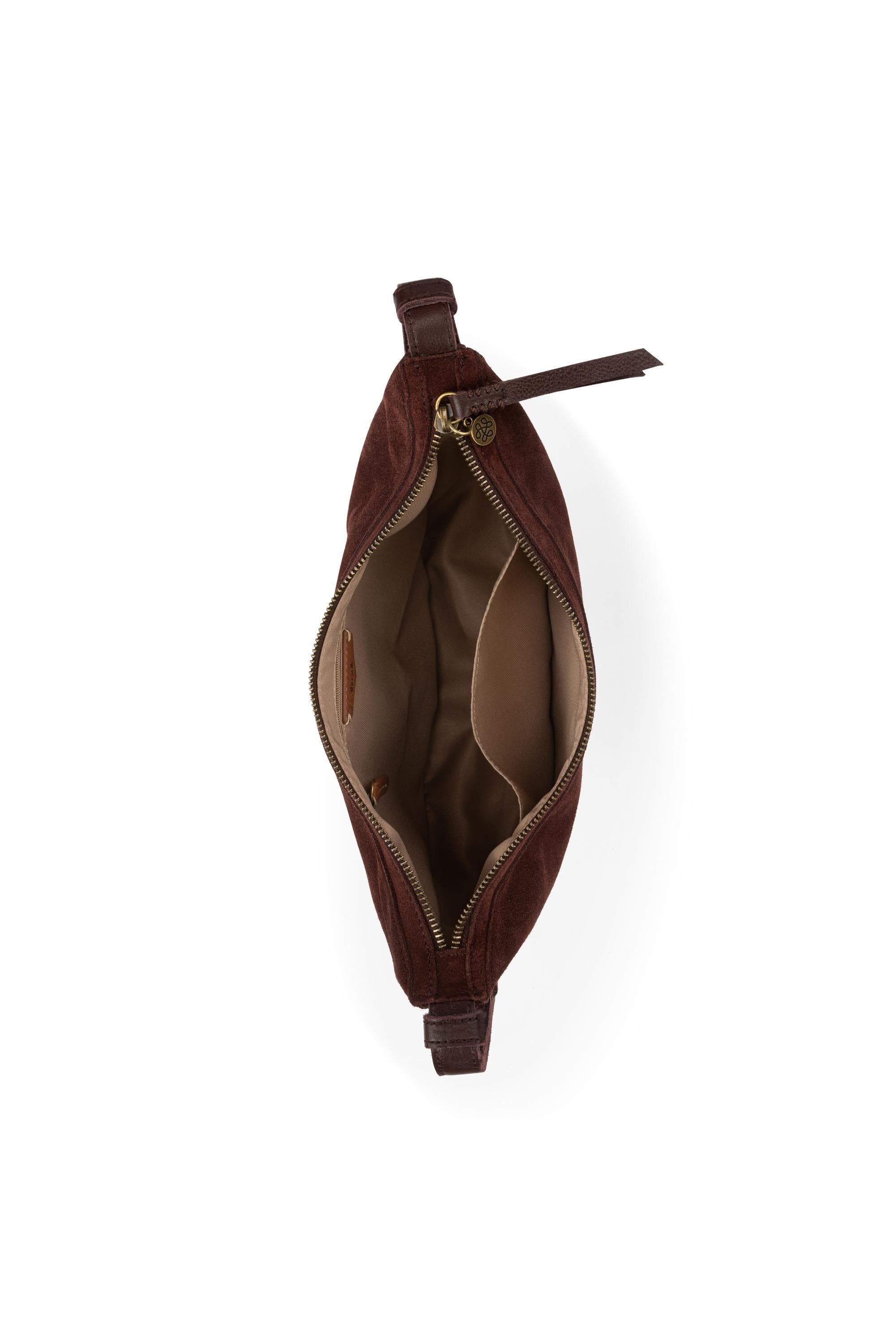 Tess Shoulder Bag Leather, Alternate, color, Mahogany Suede