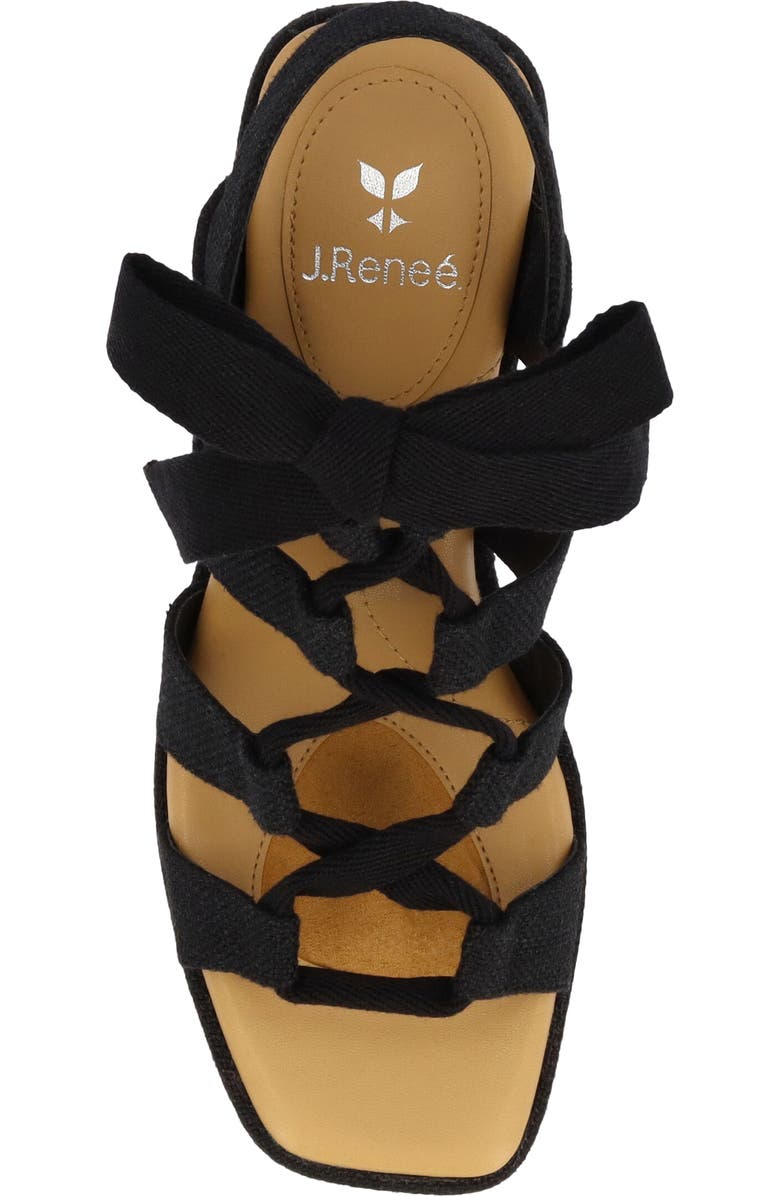 J. Reneé Garlynn Lace-Up Platform Wedge Sandal, Alternate, color, Black