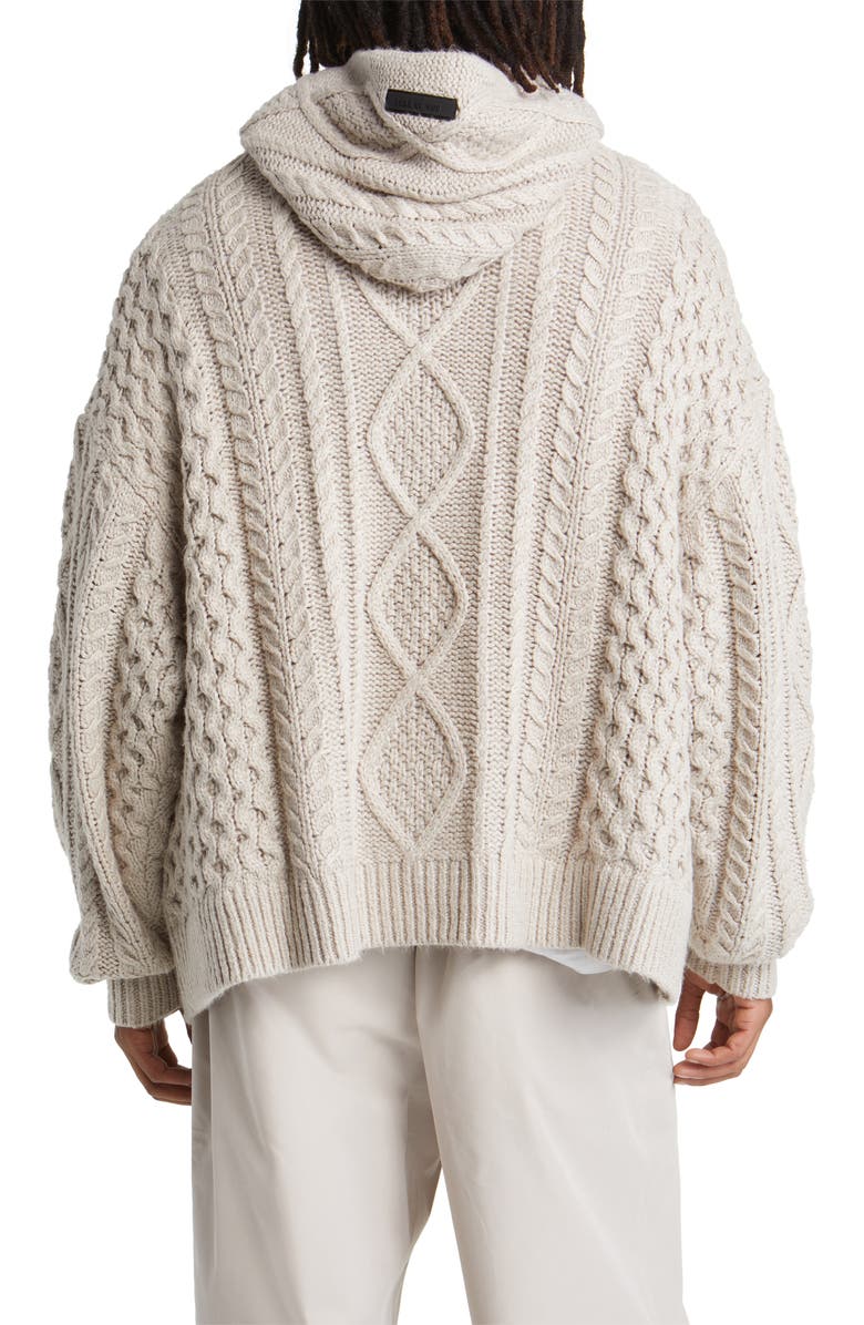 Fear of God Essentials Cable Knit Hoodie, Alternate, color, 