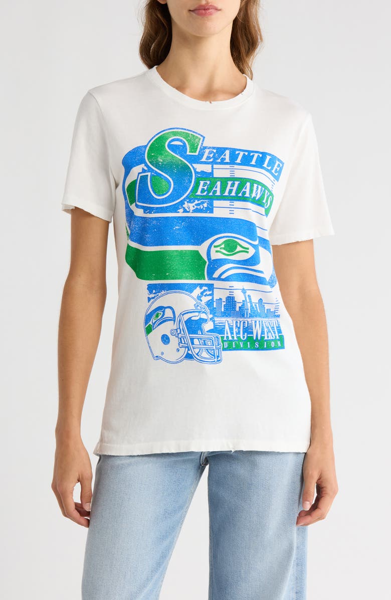 Junk Food Seahawks Elite Cotton Graphic T-Shirt, Main, color, Vintage White