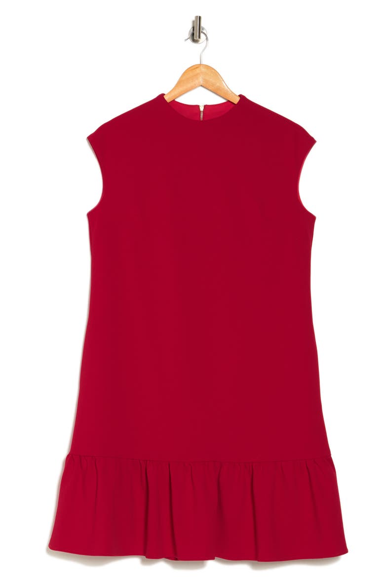 Ruffle Shift Dress, Alternate, color, CRIMSON
