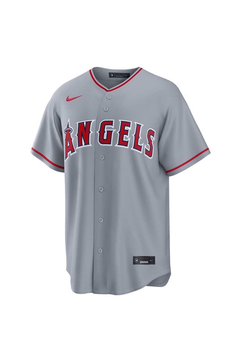 Men's Nike Mike Trout Gray Los Angeles Angels Road Replica Jersey, Alternate, color, Gray