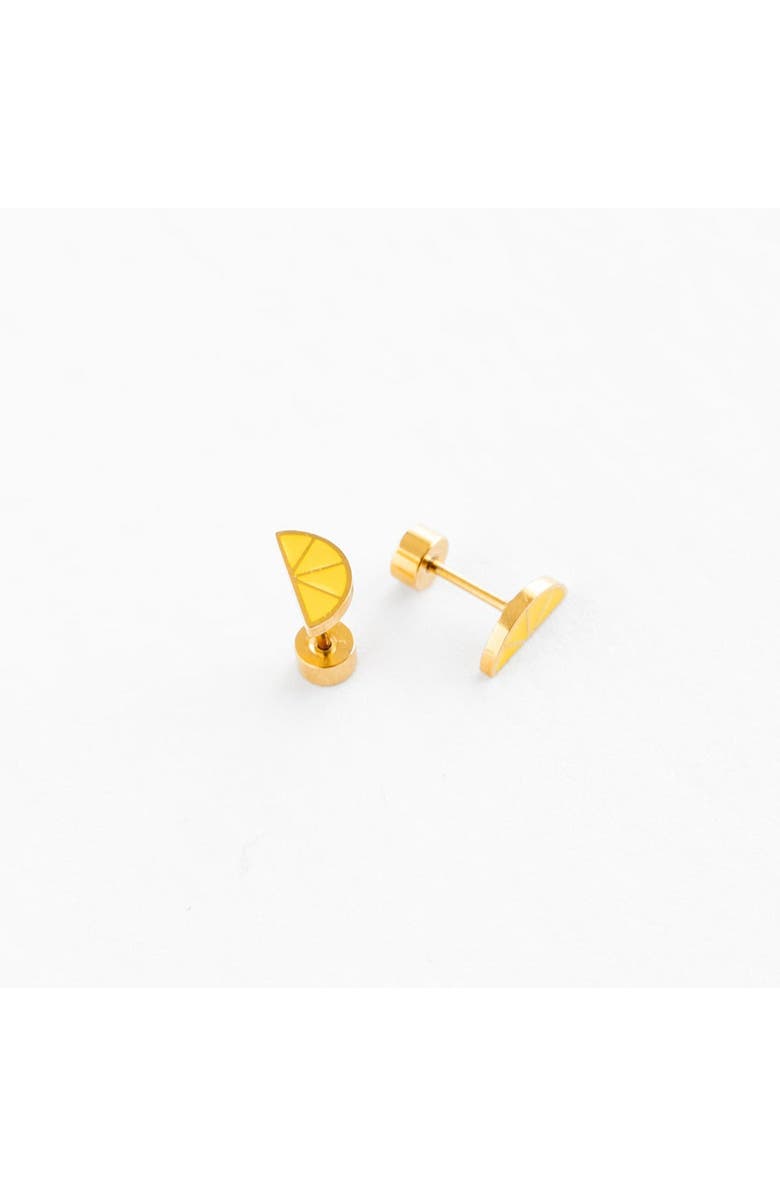 Pip Pop Lemon Stud Earrings, Main, color, Yellow