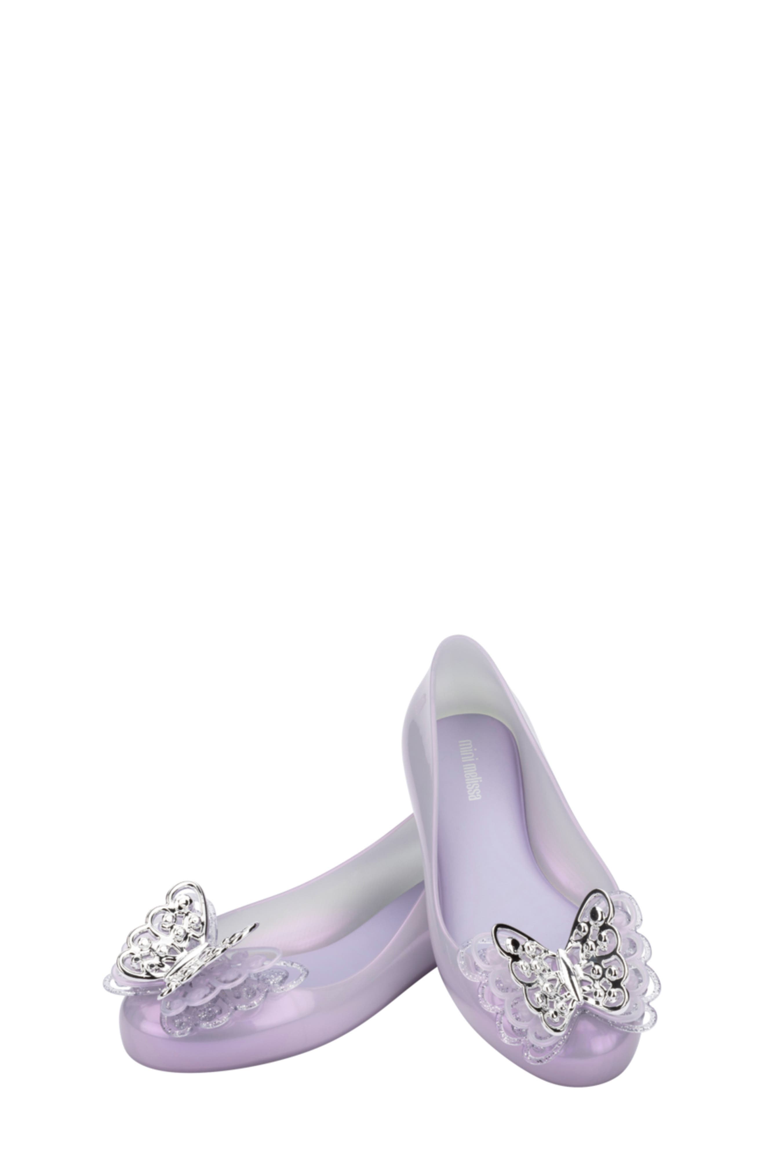 Mini Melissa Kids' Mini Melissa Sweet Love Fly II Flat, Alternate, color, Pearly Lilac