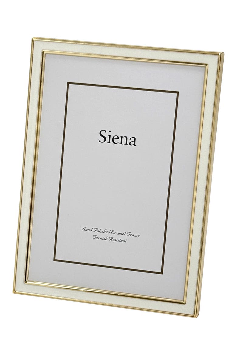 Enamel & Goldtone Border 5" x 7" Picture Frame, Alternate, color, WHITE