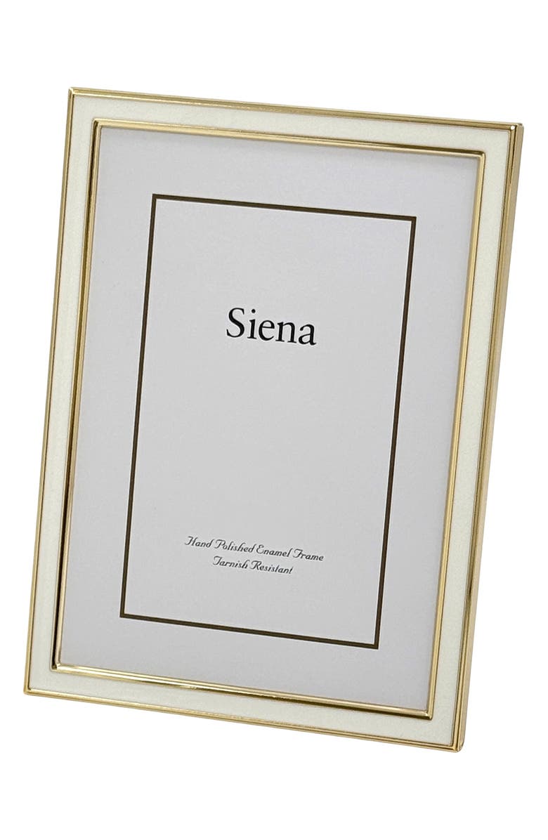 Siena Enamel & Goldtone Border 5" x 7" Picture Frame, Alternate, color, White