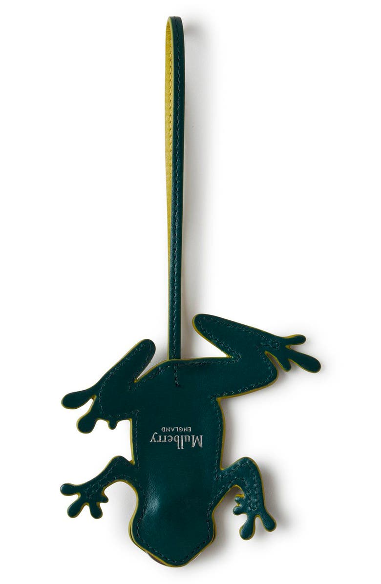 Mulberry Leather Frog Key Ring, Alternate, color, Mulberry Green