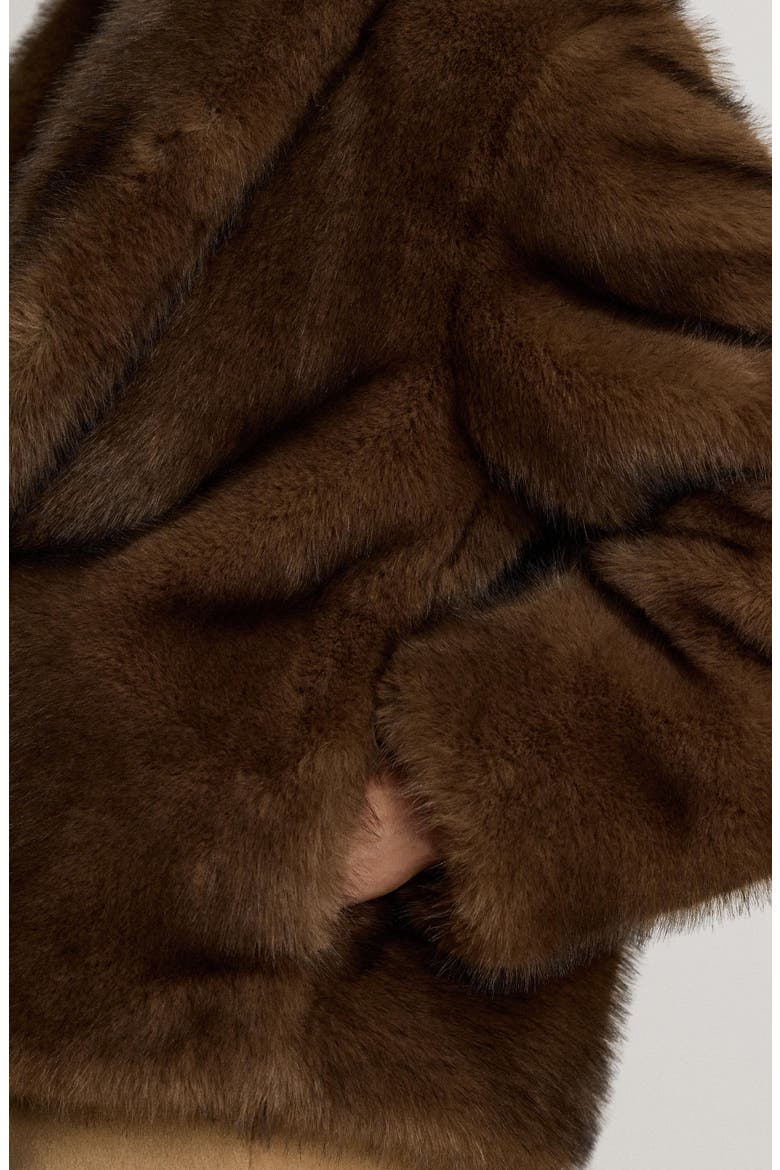 Faux Fur Coat, Alternate, color, CAMEL BEIGE