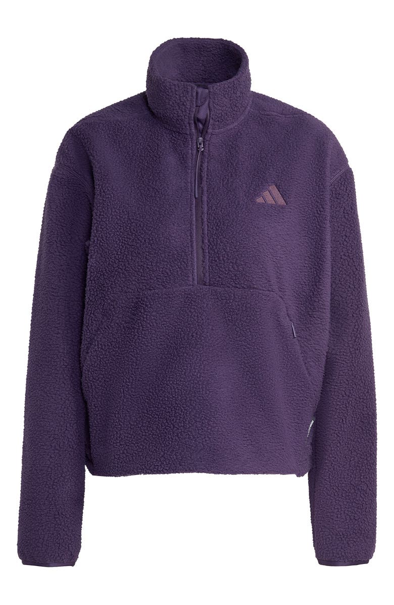 adidas Climawarm High Pile Fleece Half Zip Pullover, Alternate, color, Aurora Plum