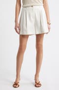Nordstrom Pleated Linen Blend Shorts