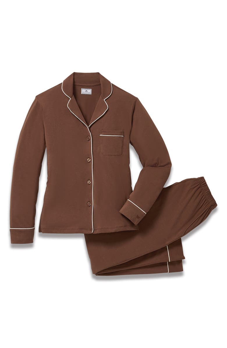Petite Plume Featherweight Pima Cotton Pajamas, Alternate, color, Brown