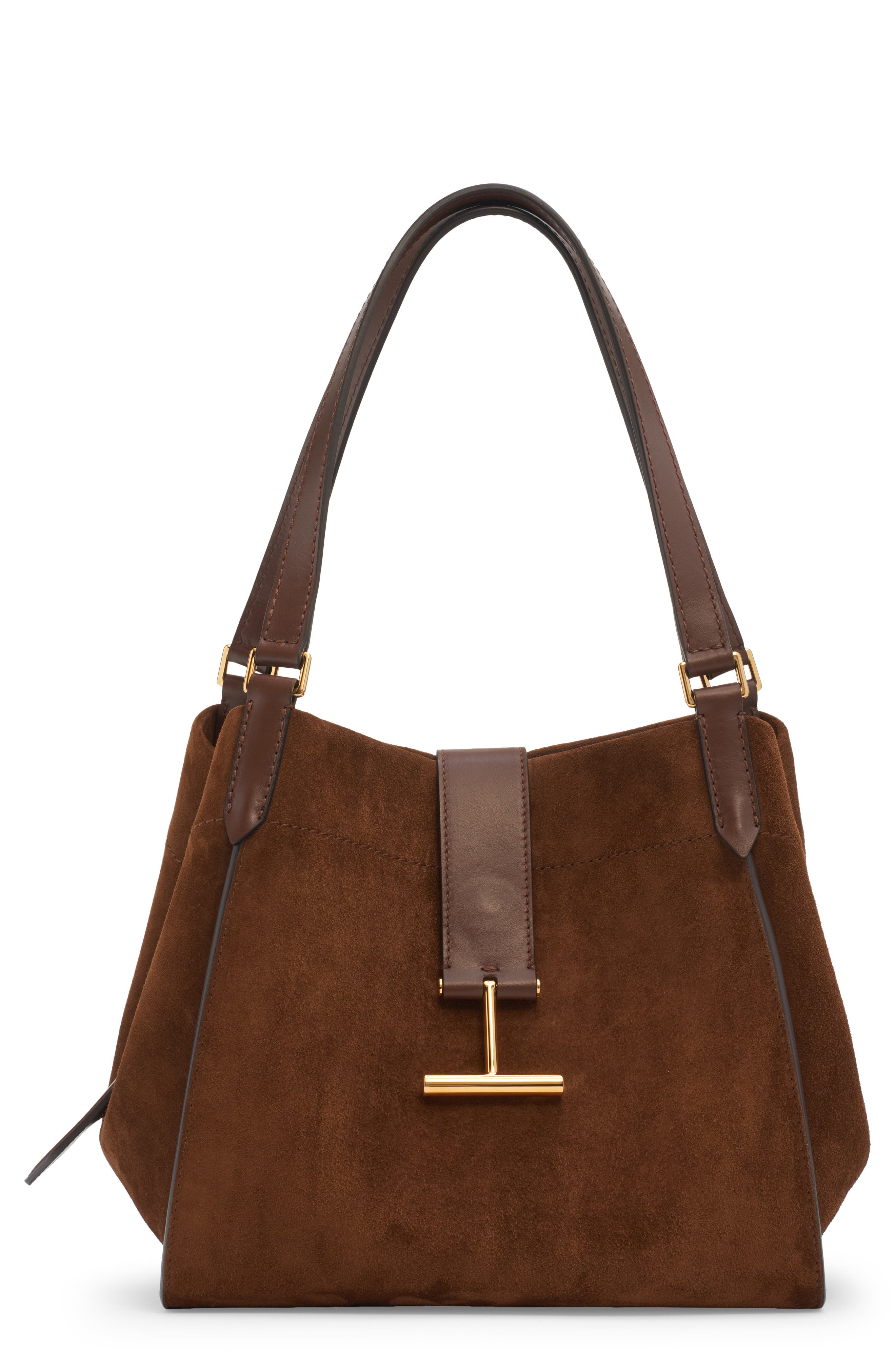 TOM FORD Medium Tara Suede Tote, Main, color, 