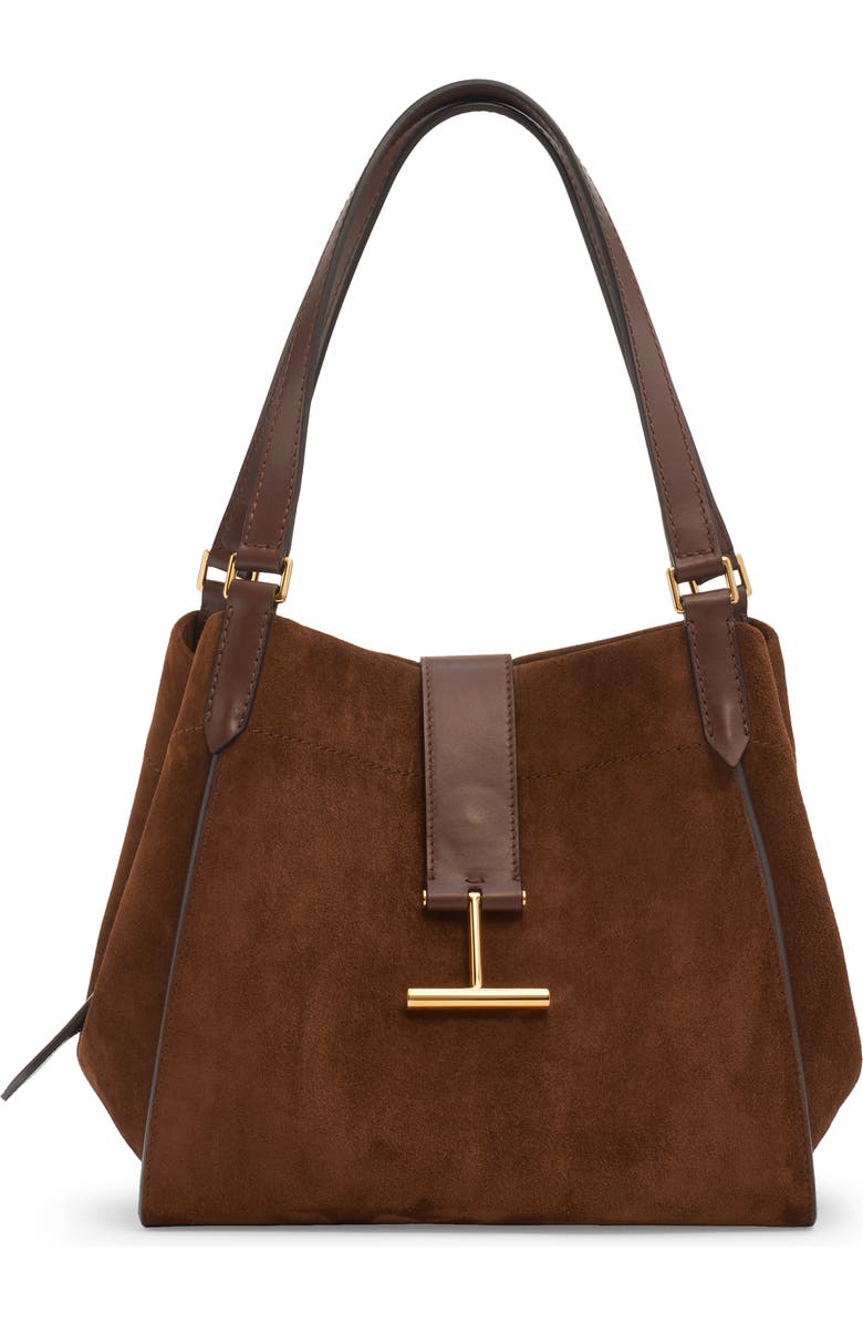 TOM FORD Medium Tara Suede Tote, Main, color,