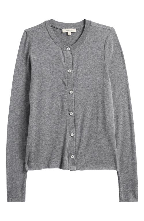 Madewell Crewneck Cardigan In Heather Coal