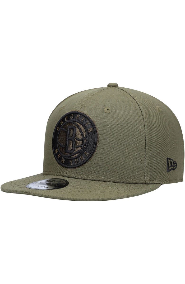 New Era Men's New Era Olive Brooklyn Nets 9FIFTY Snapback Hat, Main, color, 