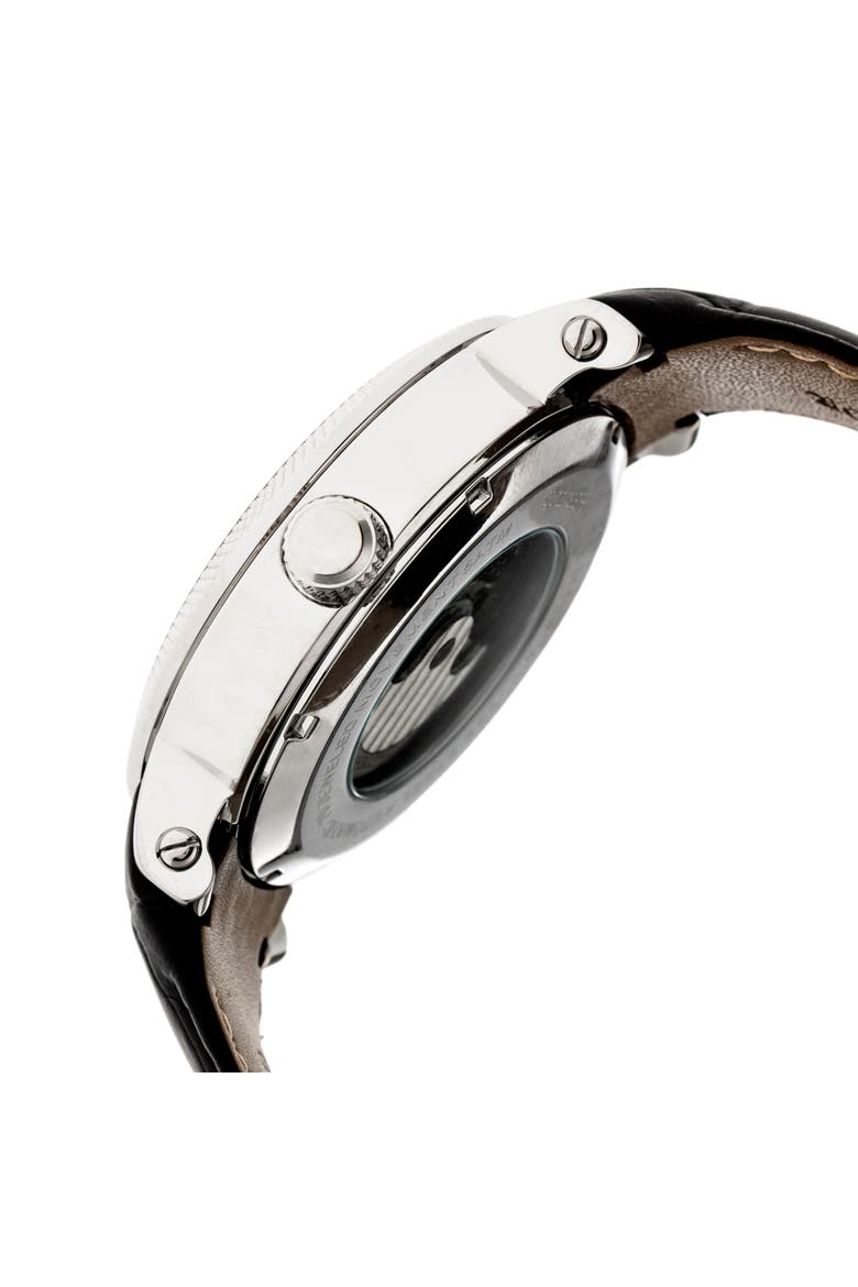 Aries Skeleton Dial Bracelet Watch, Alternate, color, Black/White