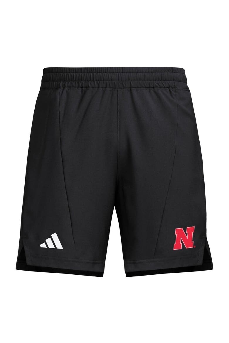 Men's adidas Black Nebraska Huskers Program Woven Training Shorts, Alternate, color, Black