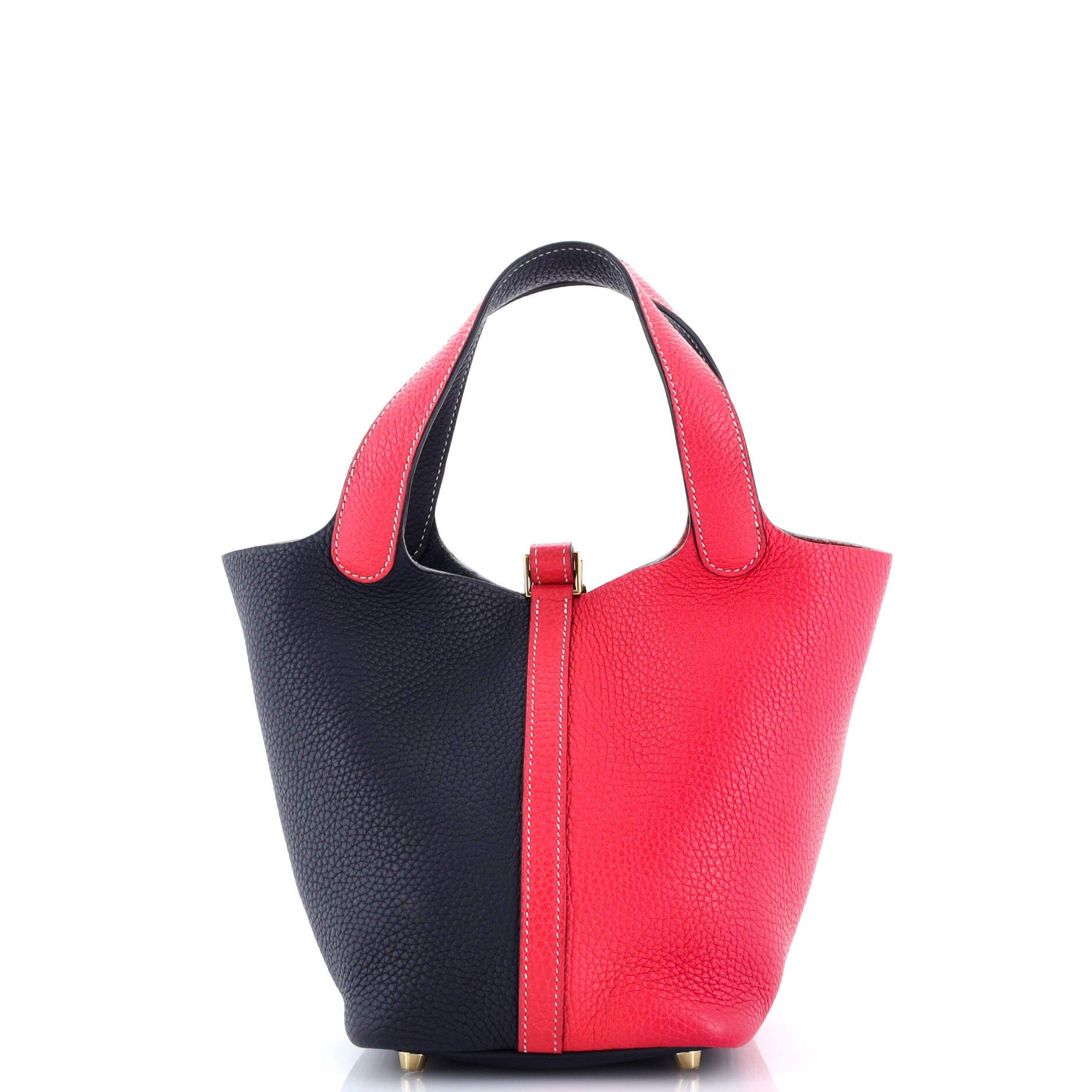 Pre-Owned Hermes Casaque Picotin Lock Bag Clemence PM, Alternate, color, Rose Extreme/Bleu Nuit