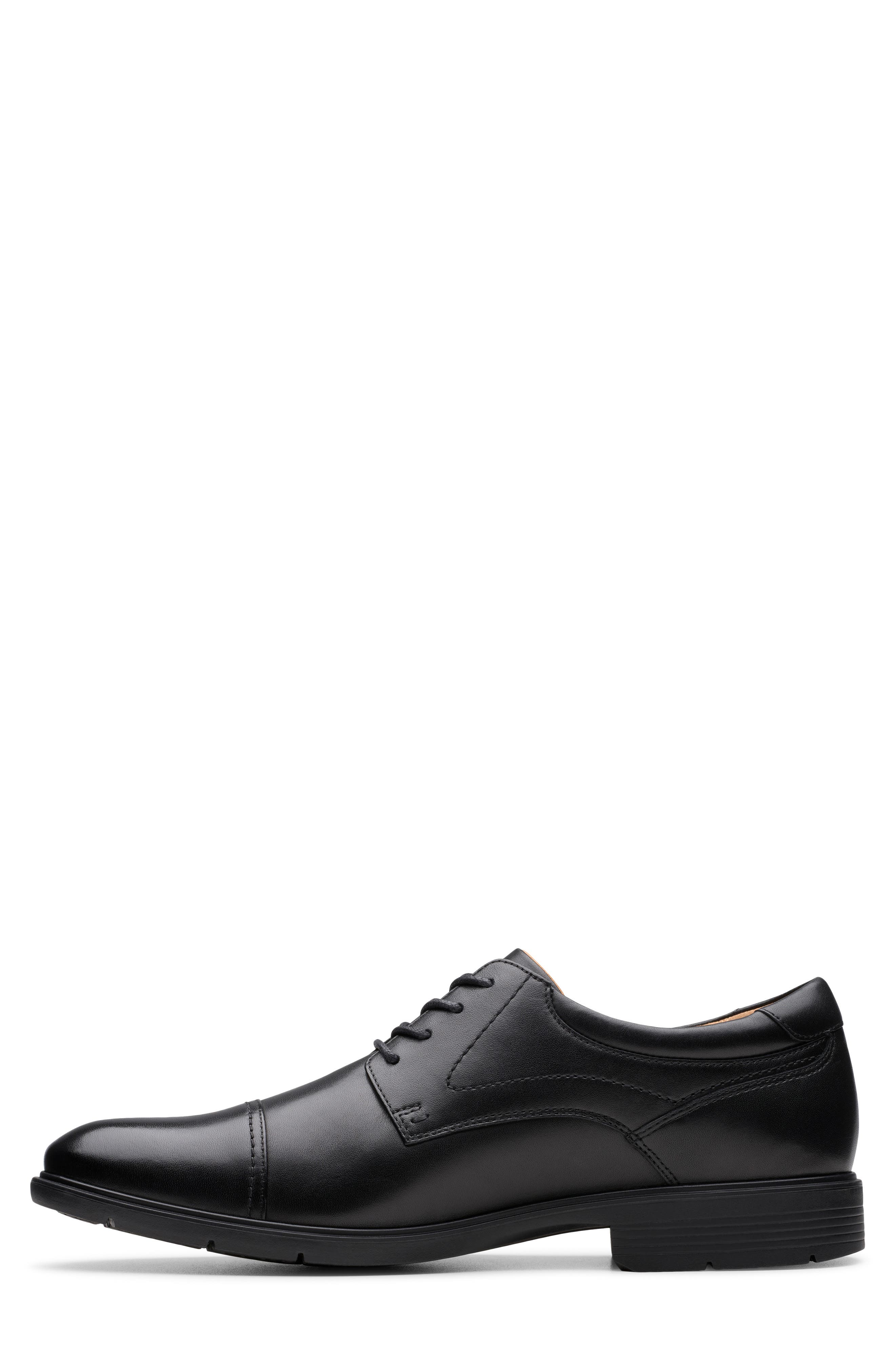 Clarks<sup>®</sup> Eldredge Cap Toe Derby, Alternate, color, Black Leather