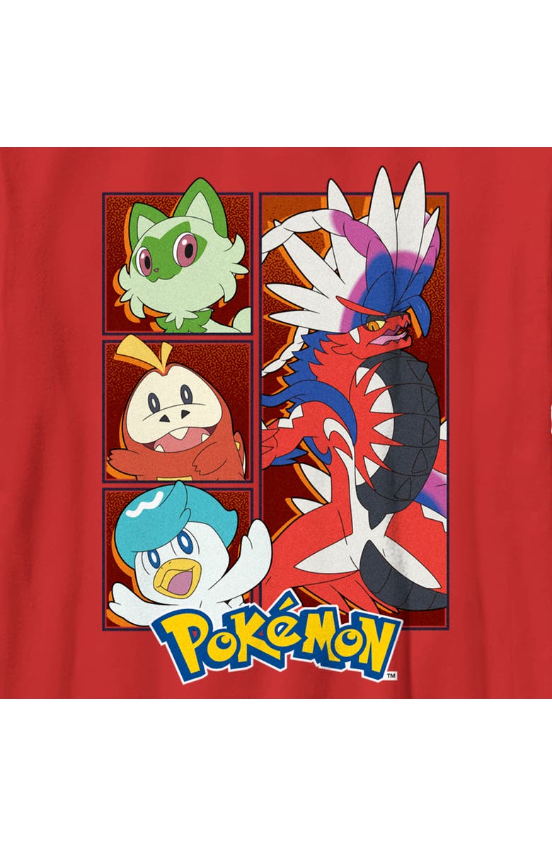 POKEMON Boy's Pokemon Koraidon Group  Graphic T-Shirt, Alternate, color, Red