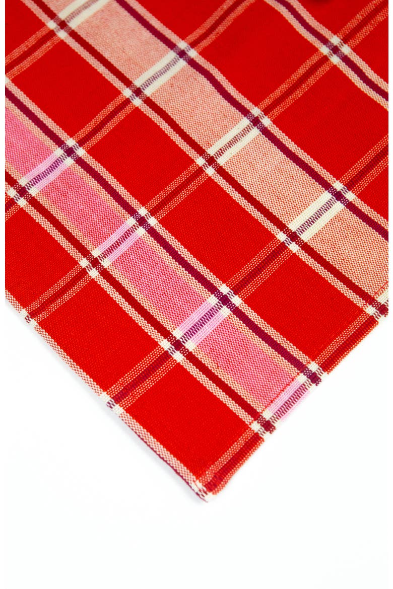 Handwoven Holly Cotton Table Runner, Alternate, color, Red Plaid
