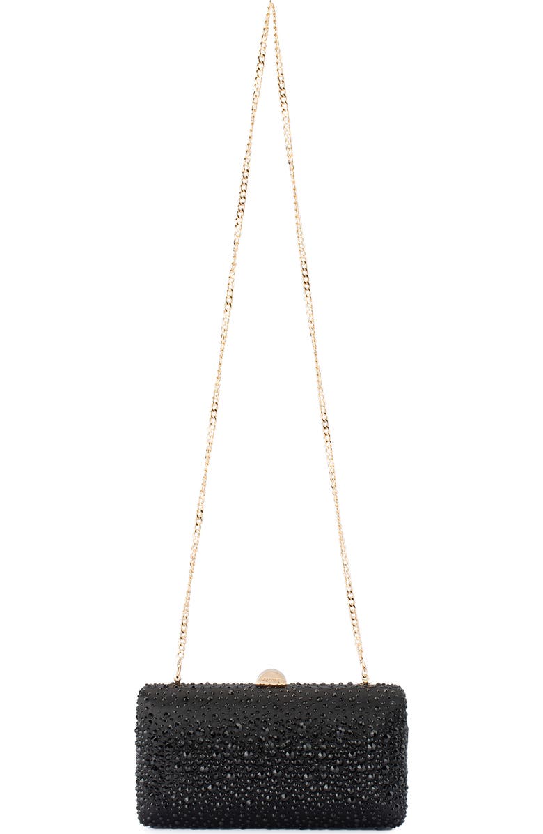 Olga Berg Kira Hotfix Frame Clutch, Alternate, color, Black