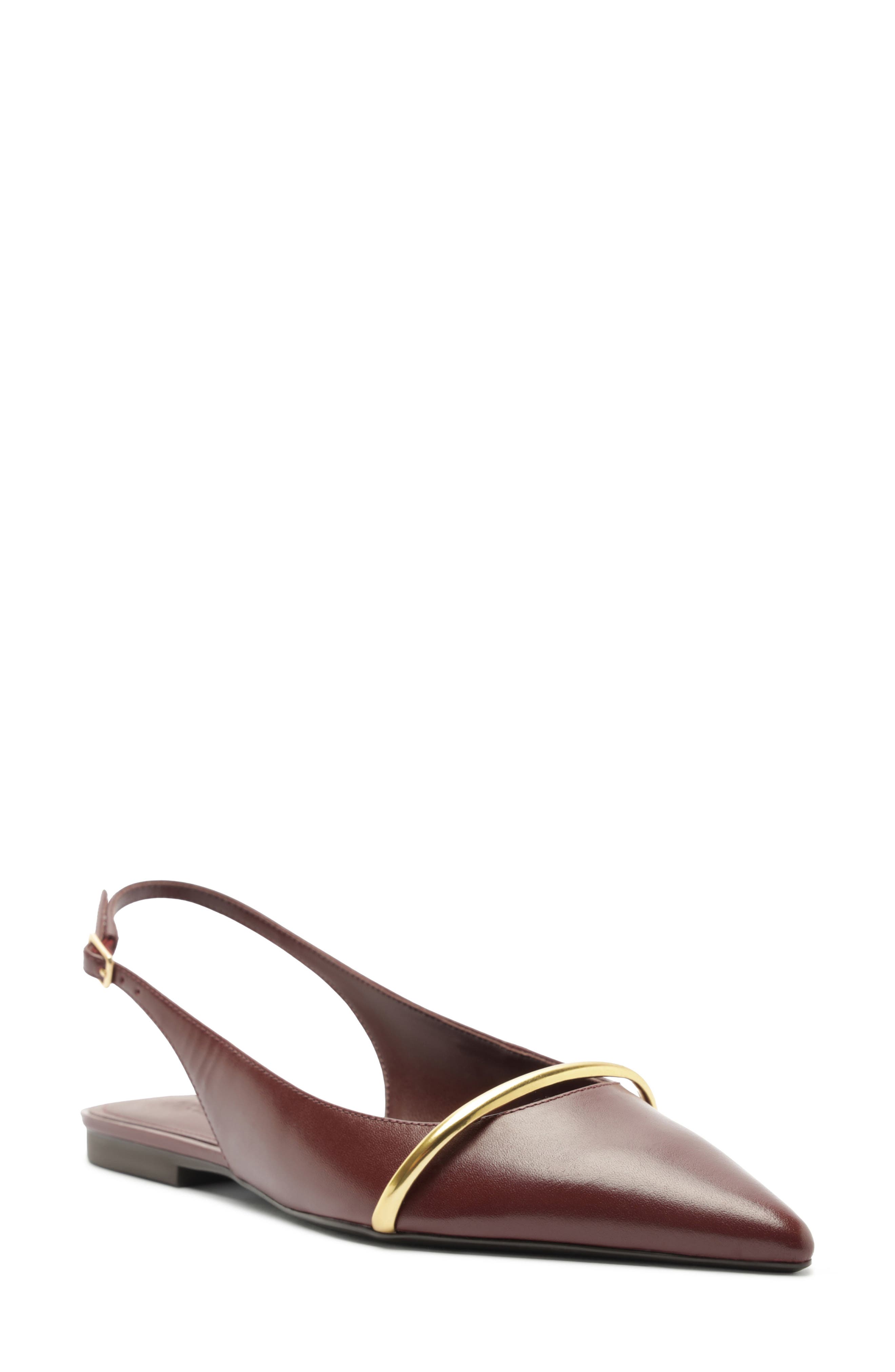 Margaret Slingback Pointed Toe Flat, Main, color, FRESH RUBY
