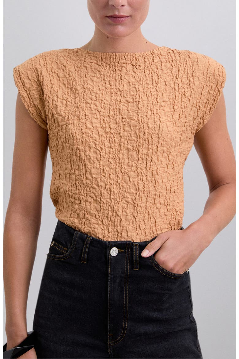 Wrinklepadded Tee, Main, color, Peach