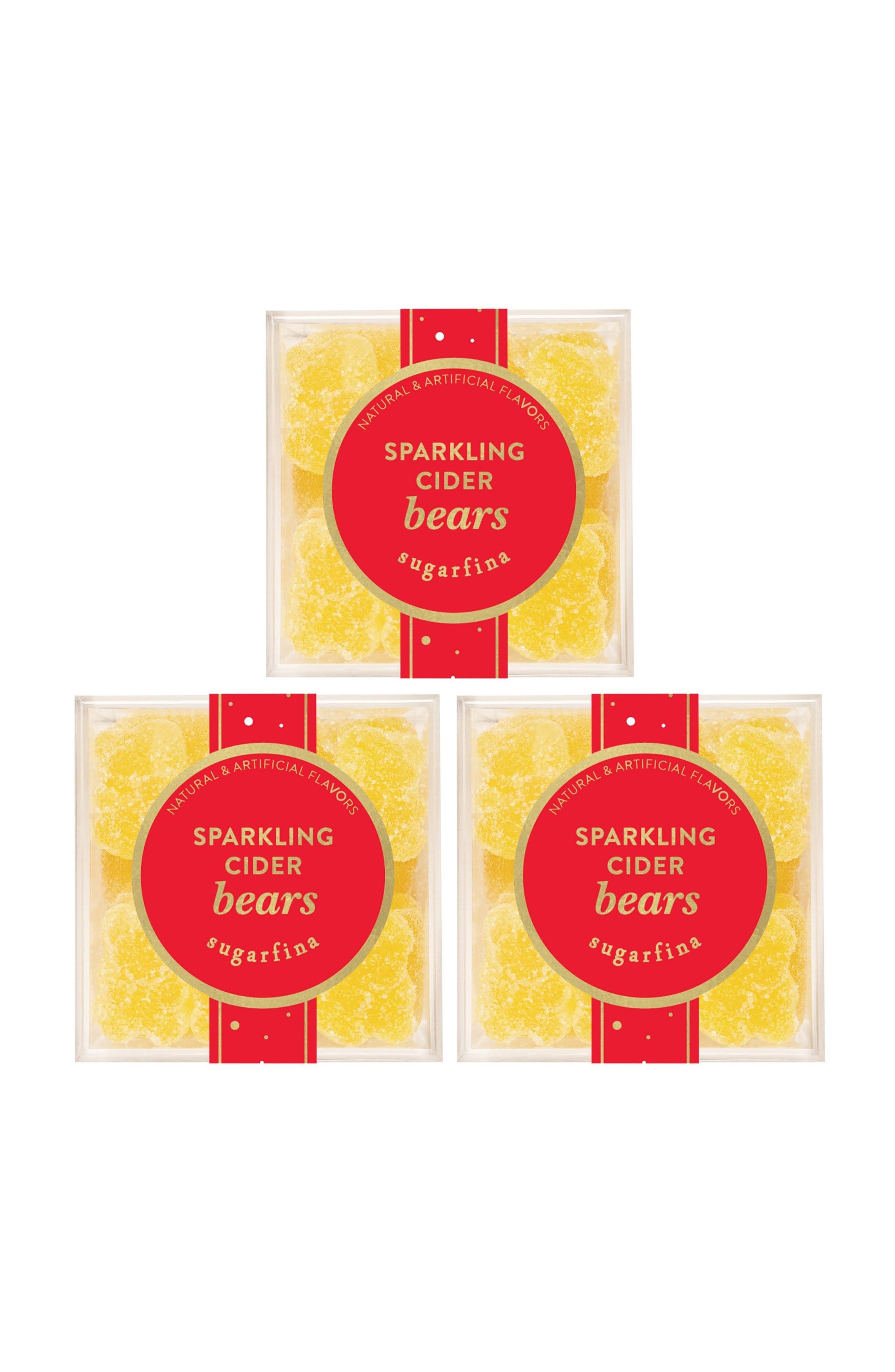 sugarfina Sparkling Cider Gummy Bears Set of 3 Candy Cubes