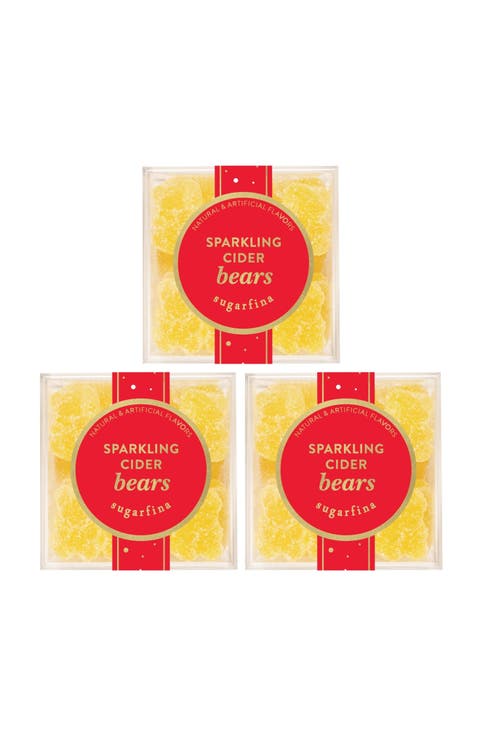 Sparkling Cider Gummy Bears Set of 3 Candy Cubes