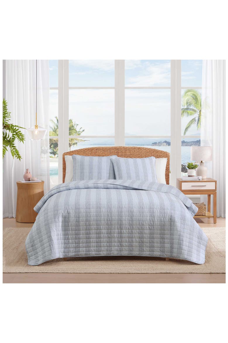 Weekend Stripe Quilt & Sham Set, Alternate, color, BLUE MULTI