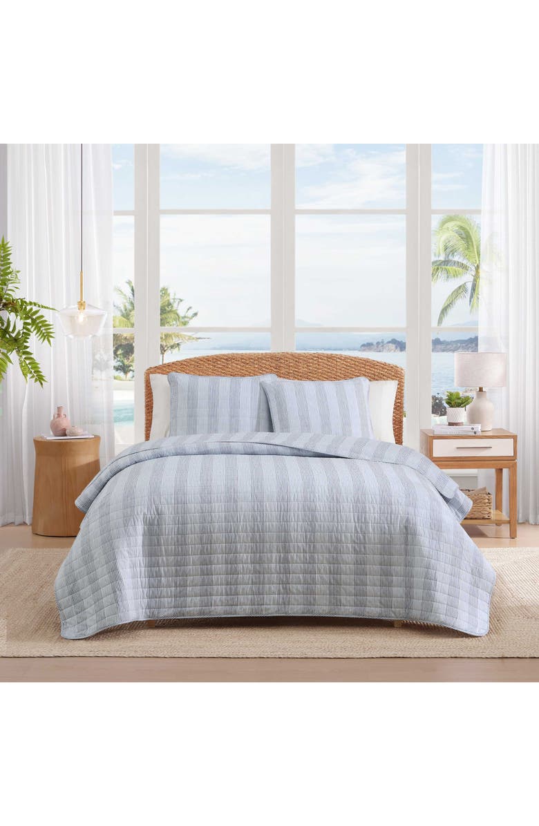 Tommy Bahama Weekend Stripe Quilt & Sham Set, Alternate, color, Blue Multi
